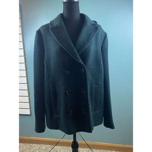 Ann Taylor Jackets & Blazers - Ann Taylor Loft Women's Size XL Textured Dress Coat Dark Green Wool Blend